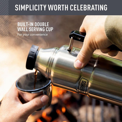 THERMOS Stainless King Vacuum-Insulated Beverage Bottle, 40 Ounce, Army Green
