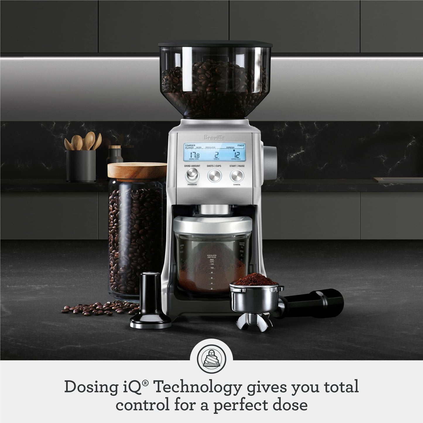Breville BCG820DBL Smart Grinder Pro for Coffee and Espresso, Damson Blue