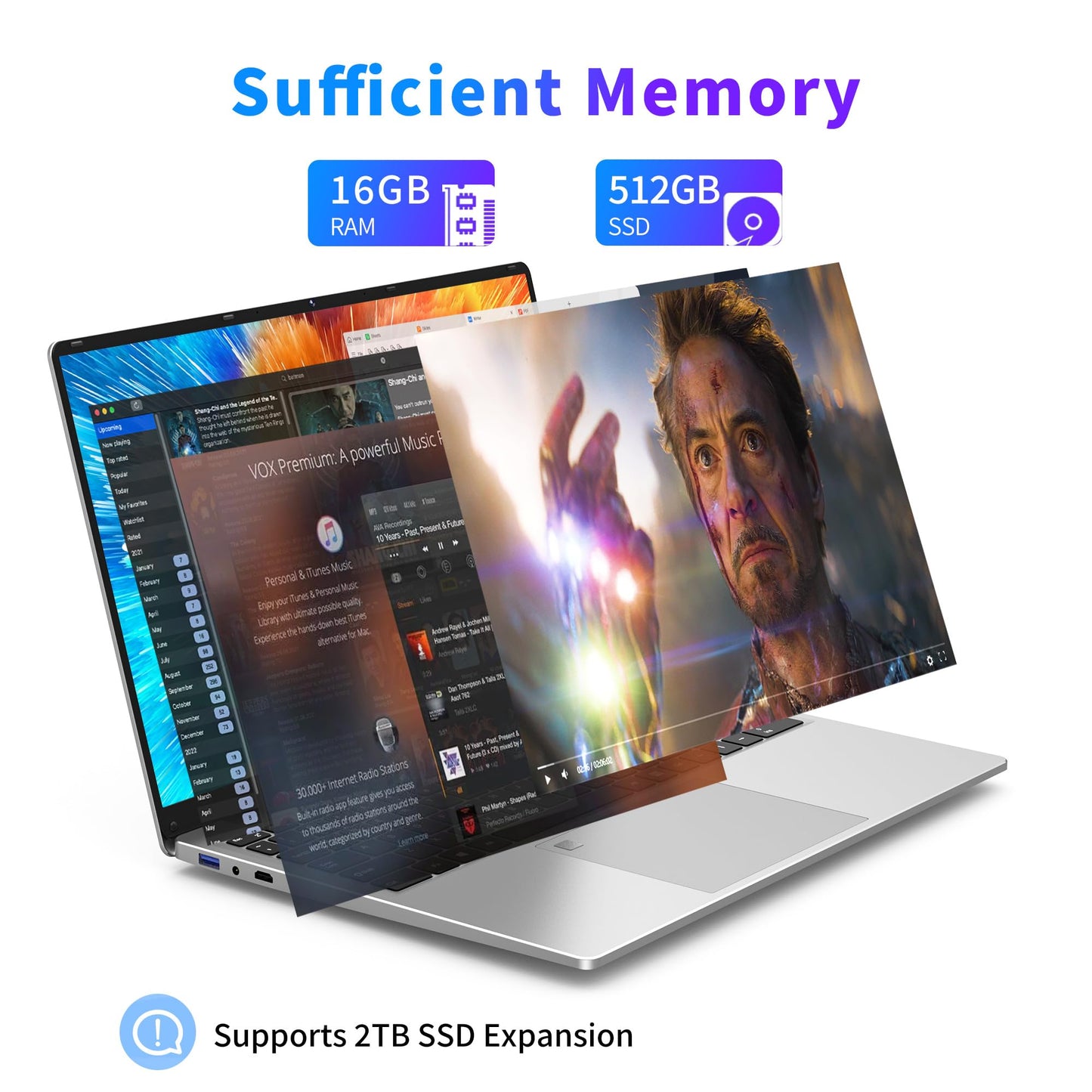 NIAKUN Laptop Computer, Gaming Laptops 2026, 16" Lap Top PC Windows 11 Pro, 16GB RAM 1TB SSD, Intel N95 Processor, Office 365, Backlit Keyboard,Fingerprint Unlock, 2-Year Warranty