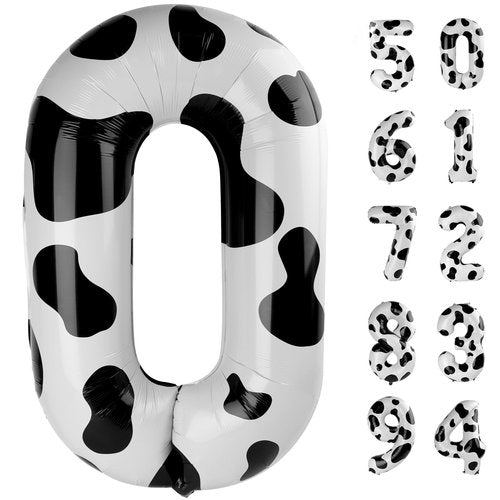 Cow Print Number 26 Balloon 40 inch, 26 Number Balloons, 26th Cow Farm Barnyard theme Birthday Decorations for Girls Boys Kids, 26 Year Old Party Supplies