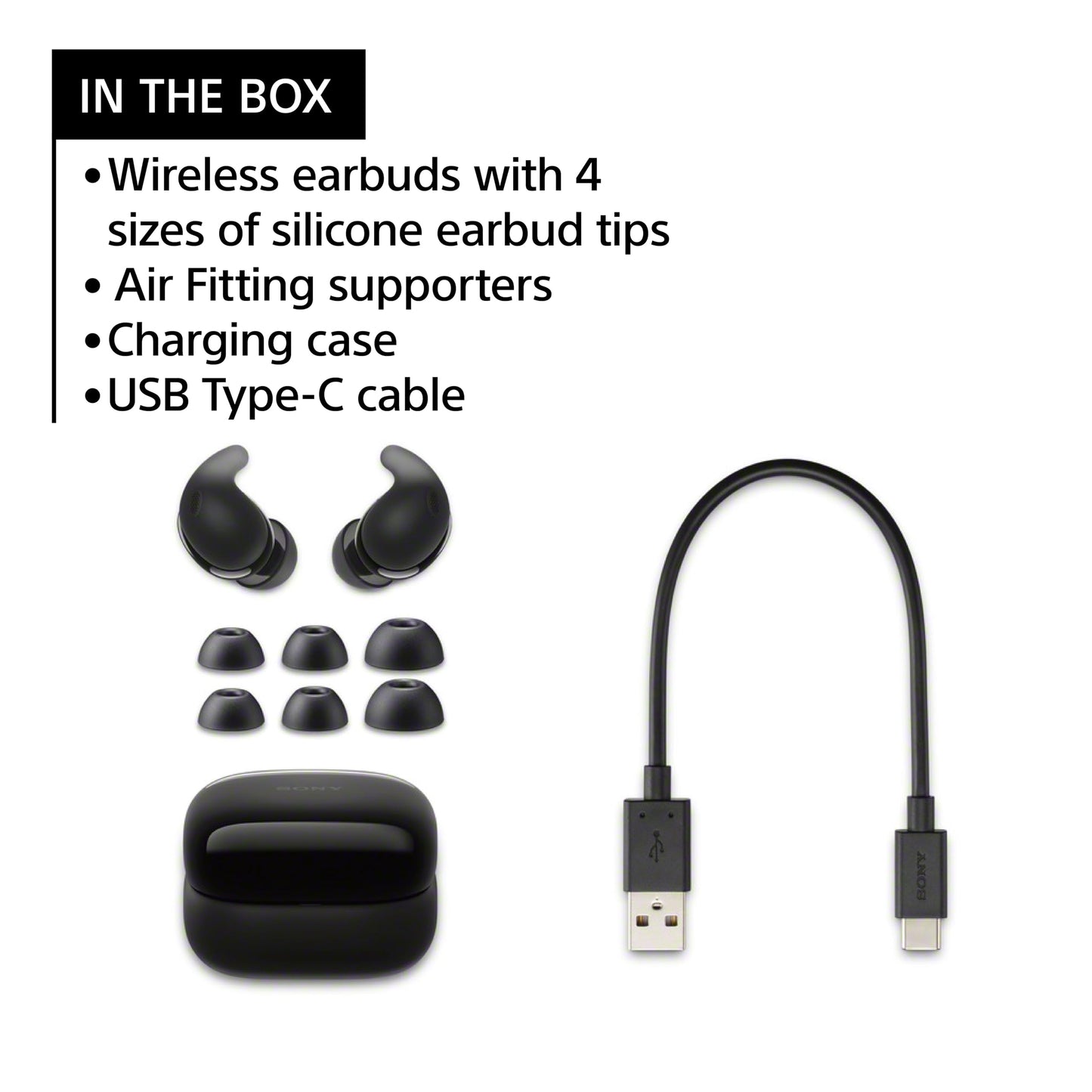 Sony LinkBuds Fit Truly Wireless Noise Canceling Earbud Headphones, Small & Light with Newly Developed Air Fitting Supporters, Black