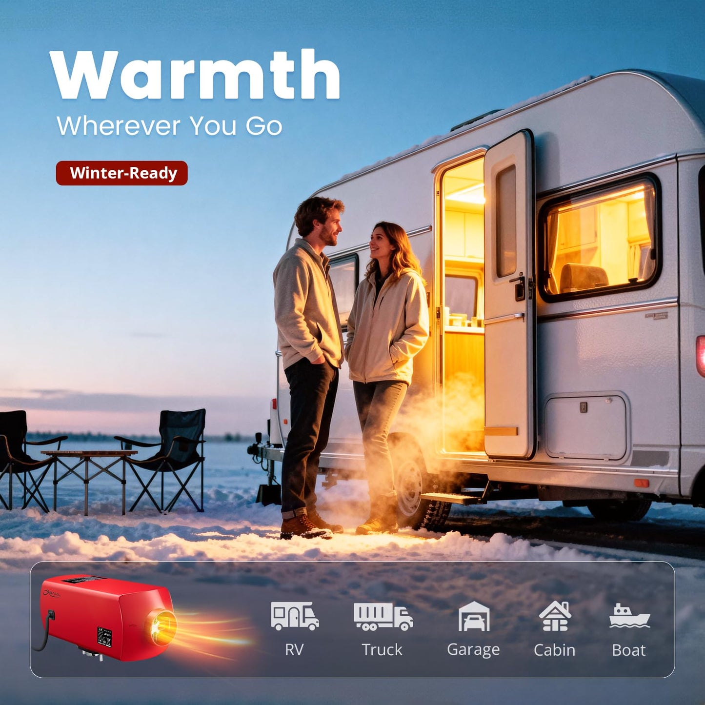 OBAKL Diesel Heater 2KW, Aluminum Housing, Diesel Air Heater 12V High Altitude, Parking Heater with Talking LCD Controller for Trucks, Campers, RVs, and Boats