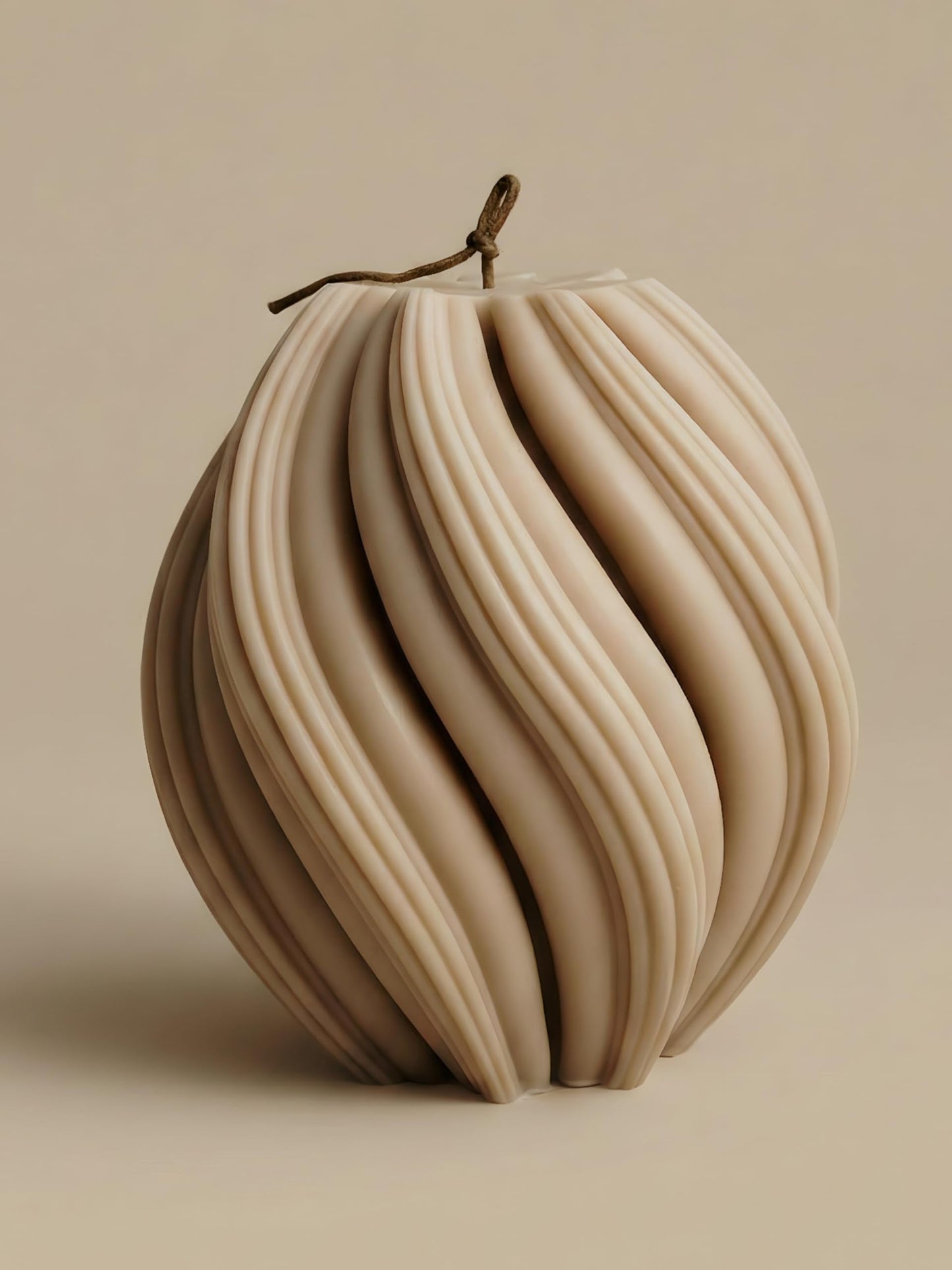LAWA Swirl Candle - Beautiful Handmade Pillar Soy Wax Twirl Elegant Bubble Aesthetic Candle Housewarming Gift Home Room Shelf Decor Idea Spiral Sandstone Medium