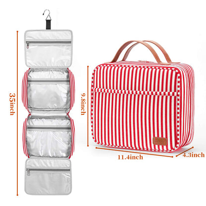 Bosidu Hanging Travel Toiletry Bag, Large Capacity Cosmetic Travel Toiletry Organizer for Women with 4 Compartments & 1 Sturdy Hook, Perfect for Daily Use/Valentines' Day