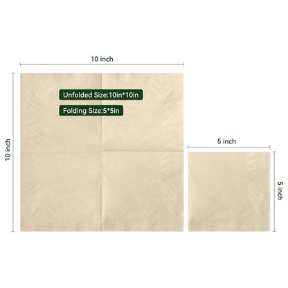 MORGIANA 200-Pack Bamboo Wedding Cocktail Napkins Disposable - 5 x 5 Inch Compostable Napkins for Parties, Bar