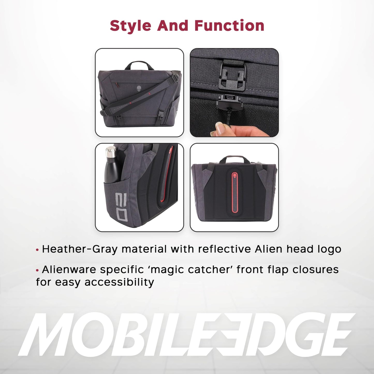 Mobile Edge Elite Messenger Bag, Specifically Designed for Alienware Area 51m Gaming Laptops 17"