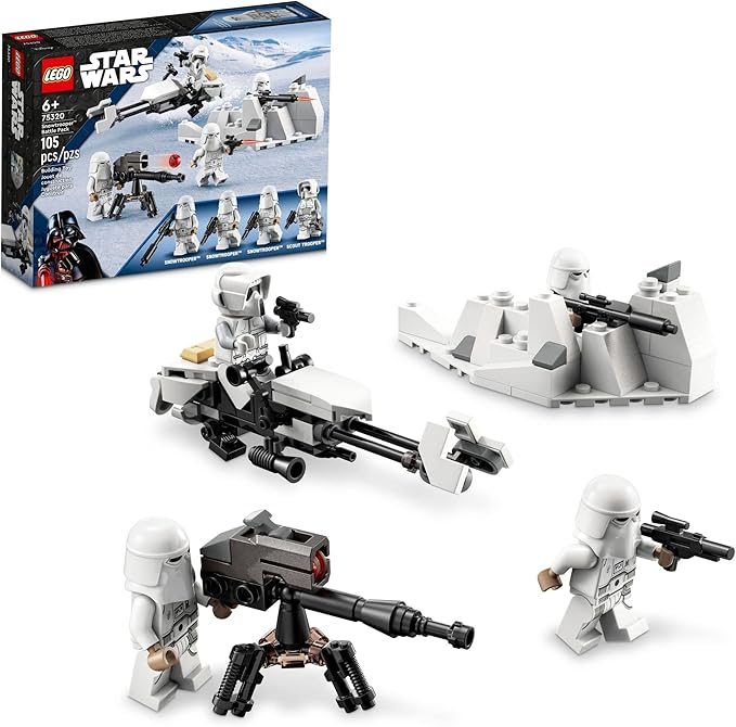 LEGO Star Wars Snowtrooper Battle Pack 75320 Set Building Toy with 4 Figures Blasters and Speeder Bike Gift Idea for Grandchildren Kids Boys and Girls Ages 6 and Up