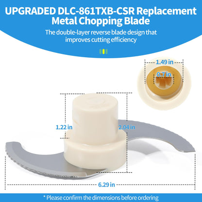 DLC-861TXB-CSR Replacement Chopping Blade – Compatible with Cuisinart 11-Cup Food Processor, Stainless Steel Food Chopper Cutter for DLC-8, DFP-11, DLC-2011 Series – Food Processor Replacement Blade