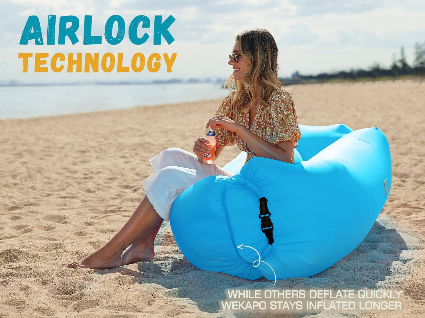 WEKAPO Inflatable Lounger Air Sofa Hammock-Portable,Water Proof& Anti-Air Leaking Design-Ideal Couch for Backyard Lakeside Beach Traveling Camping Picnics & Music Festivals