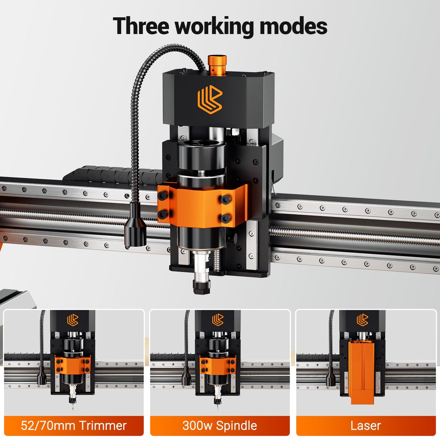 Artsian 01 CNC Router Machine 300W Spindle Power, 0.01mm Precision, 4-Axis Intelligent Controller, 420×420mm Workspace, Aluminum, Brass, Wood, Plastic, PCB Professional Desktop CNC Engraver