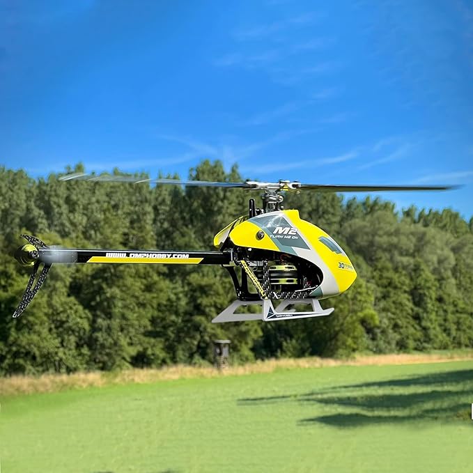 OMPHOBBY M2 EVO MK2 Ready To Fly RC Helicopter Outdoor Dual Brushless Motors Direct-Drive 6CH Remote Control Helicopters for Adults 3D RC Plane with Remote Control Mini Drone RTF White