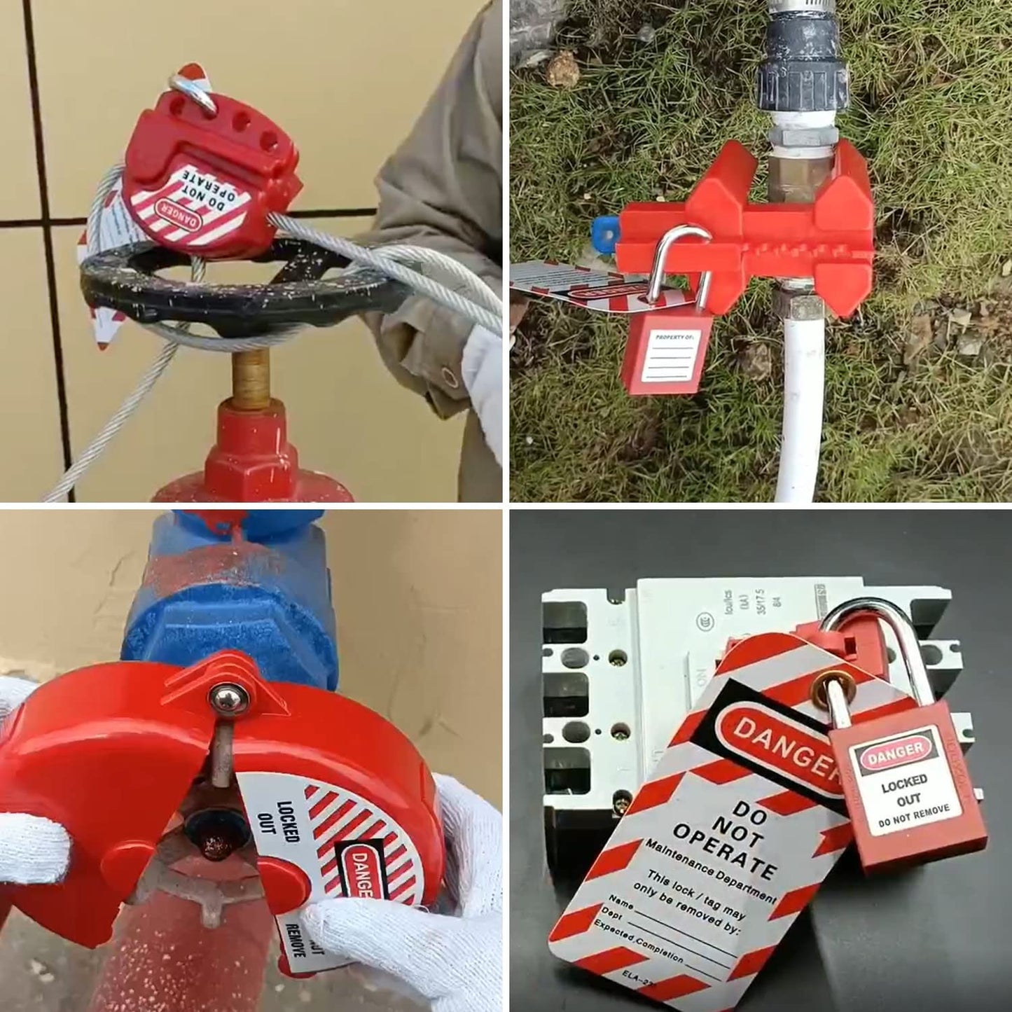 Lockout Tagout Kit - Clamp-On Circuit Breaker Lockout, Group Lockout Hasps, Lockout Tag, Universal Multi- Pole Breaker with Tool Box