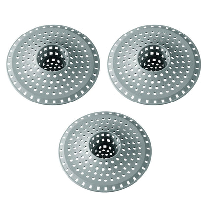 Bathtub Drain Hair Catcher,Tub Shower Drain Hair Trap/Strainer,3PCS Silicone Collapsible Tub Hair Catcher Drain Protector Designed for 1.47" to 1.75'' Regular Drains(Dark Gray)