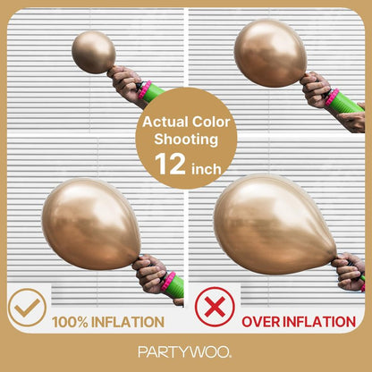 PartyWoo Metallic Gold Balloons 128pcs Different Sizes of 18 12 10 5 Inch Chrome Gold Balloon Arch Kit Garland for Birthday Graduation Baby Shower Wedding Bachelorette Party Decorations Gold-G127