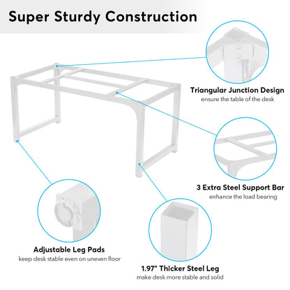 Tribesigns Modern Computer Desk, 78.7 x 39.4 inch X Large Executive Office Desk Computer Table Study Writing Desk Workstation for Home Office,White