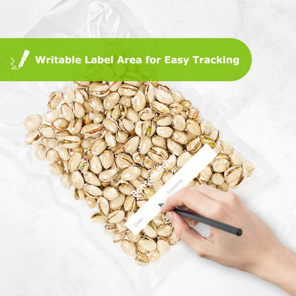 Bonsenkitchen Precut Vacuum Sealer Bags 200 Quart 8" x 12", BPA Free, Commercial Grade Textured Food Vacuum Sealer Bag, Thick Embossed Bags for Storage and Sous Vide Cooking VB3208