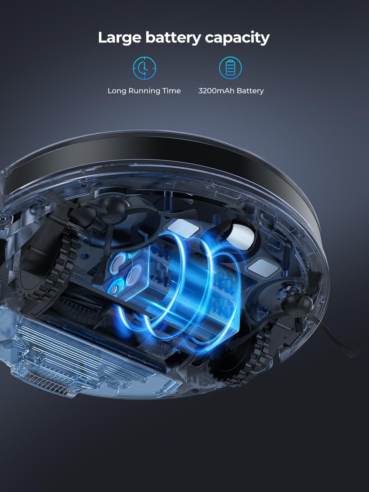 Laresar Clean Robot Vacuum and Mop, 8000Pa Robotic Vacuum with Self-Emptying Base, Lidar Navigation, Smart Mapping, 60 Days Capacity, 180mins Runtime, Ideal for Pet Hair, Hard Floor, Carpets
