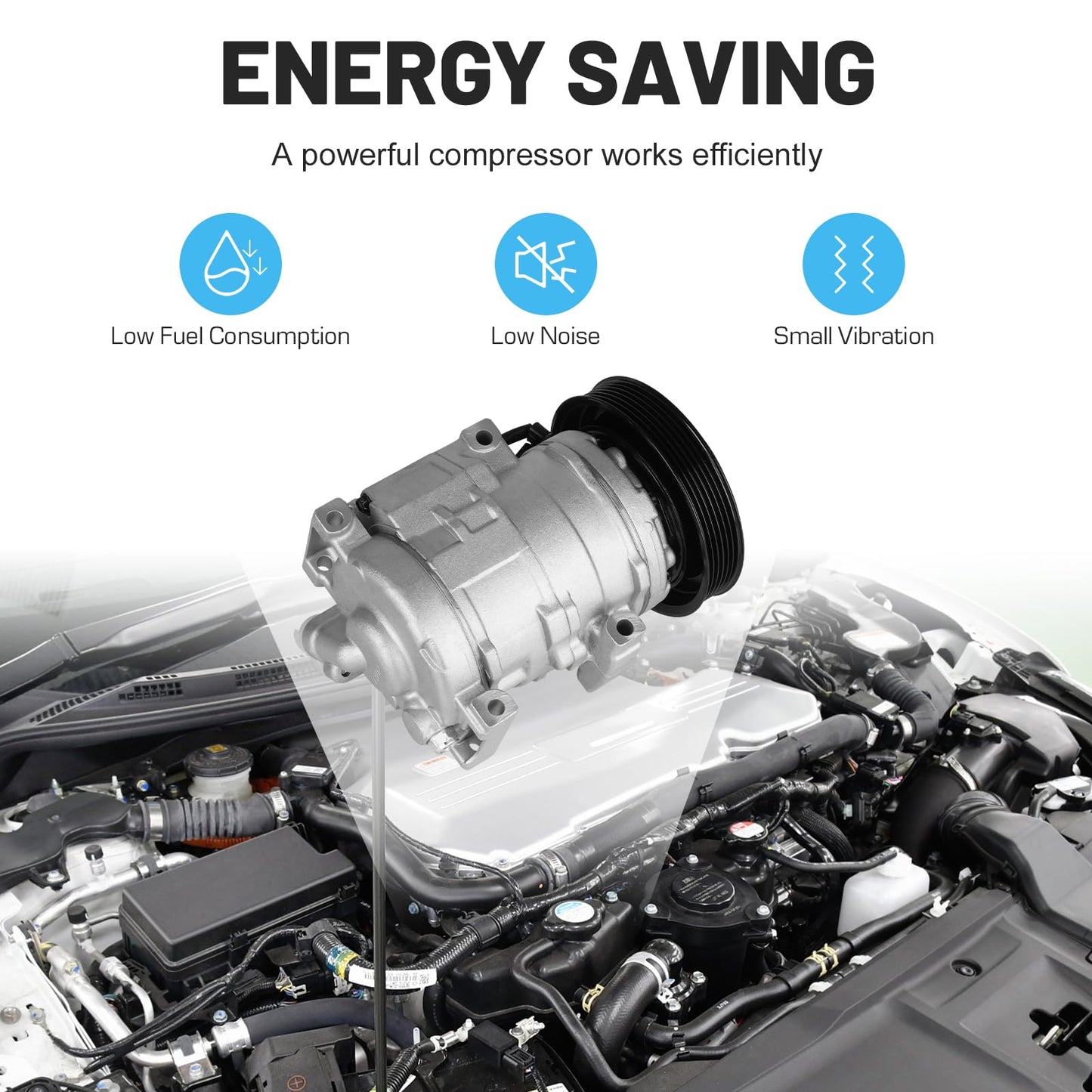 New AC Compressor with Clutch and Component Kit for 3.5L Honda Pilot 2008-2015, Honda Odyssey 2010 2017, Acura MDX 3.7L 2007-2013