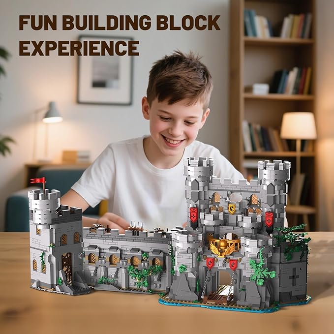 Building Block Sets Transformable Holy Spirit Sword Castle Building Toys with Dynamic Gear &amp Hidden Play 2484 Pcs Medieval Watchtower DIY Model Kit for Home Office Decor Gift for Collectors
