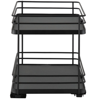 Organize It All Slide Out Shelf Organizer| Dimensions: 8"x 10.2"x 9"| Space Saver | Easy Glide Mechanism | Black.