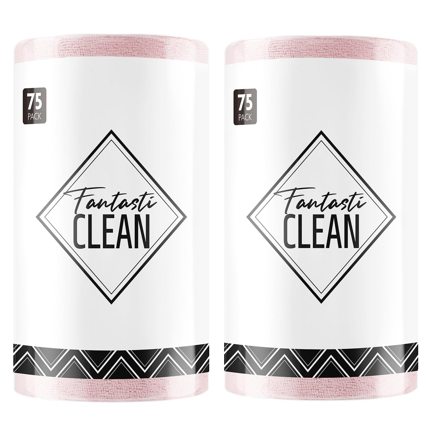 Fantasticlean Microfiber Cleaning Cloth Roll -150 Pack, Tear Away Microfiber Towels, 12" x 12", Reusable, Washable, Ultra Absorbent Dishcloth for Home Supplies, Car, Pet, Kitchen (2 Rolls of Grey)
