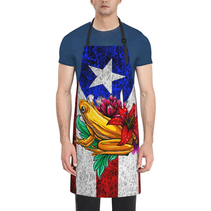 ROSIHODE Puerto Rico Flag Apron,Home Kitchen Cooking Baking Gardening Aprons With Large Pockets for Women Men