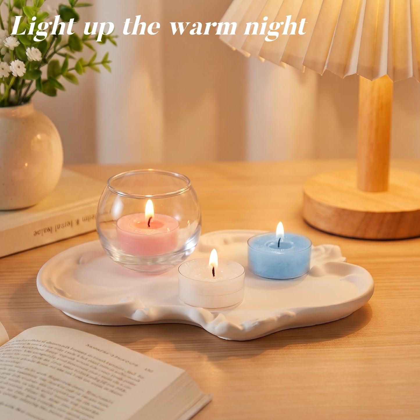 Ashlux Candle Set - 4H Tea Lights | Unscented Dripless Smokeless Clean Burning Long Lasting Candles for Wedding Home Decor Dinner Church Holiday