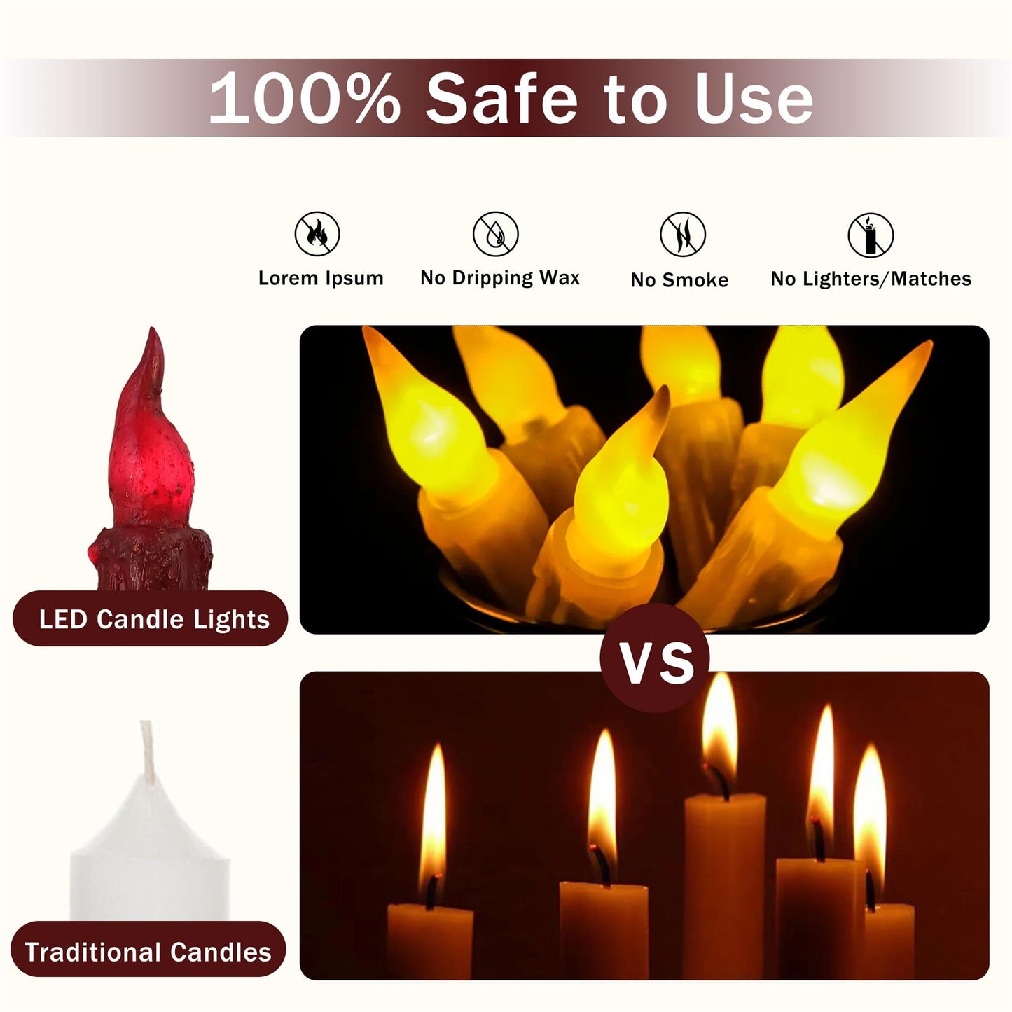 Gedengni Magical Candlesticks Flameless Taper Candle, 2pcs Red LED Tapered Candles Remote Dipped Candle 6inch Battery Chandelier for Enchanting Weddings and Harry Potter Inspired Vigils(LW4P-RE)