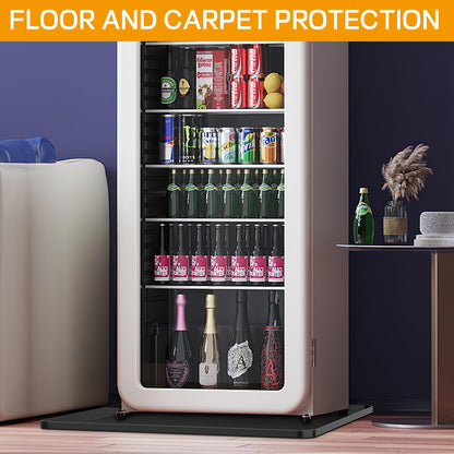 Ieesspd Mini Fridge Silicone Mat,24''x24''x0.5'', Under Refrigerator Mat Mini Fridge Drip Pan Prevents Appliance Leakage Water Spills, Protects the Floor From Damage and Cleanliness(Black)