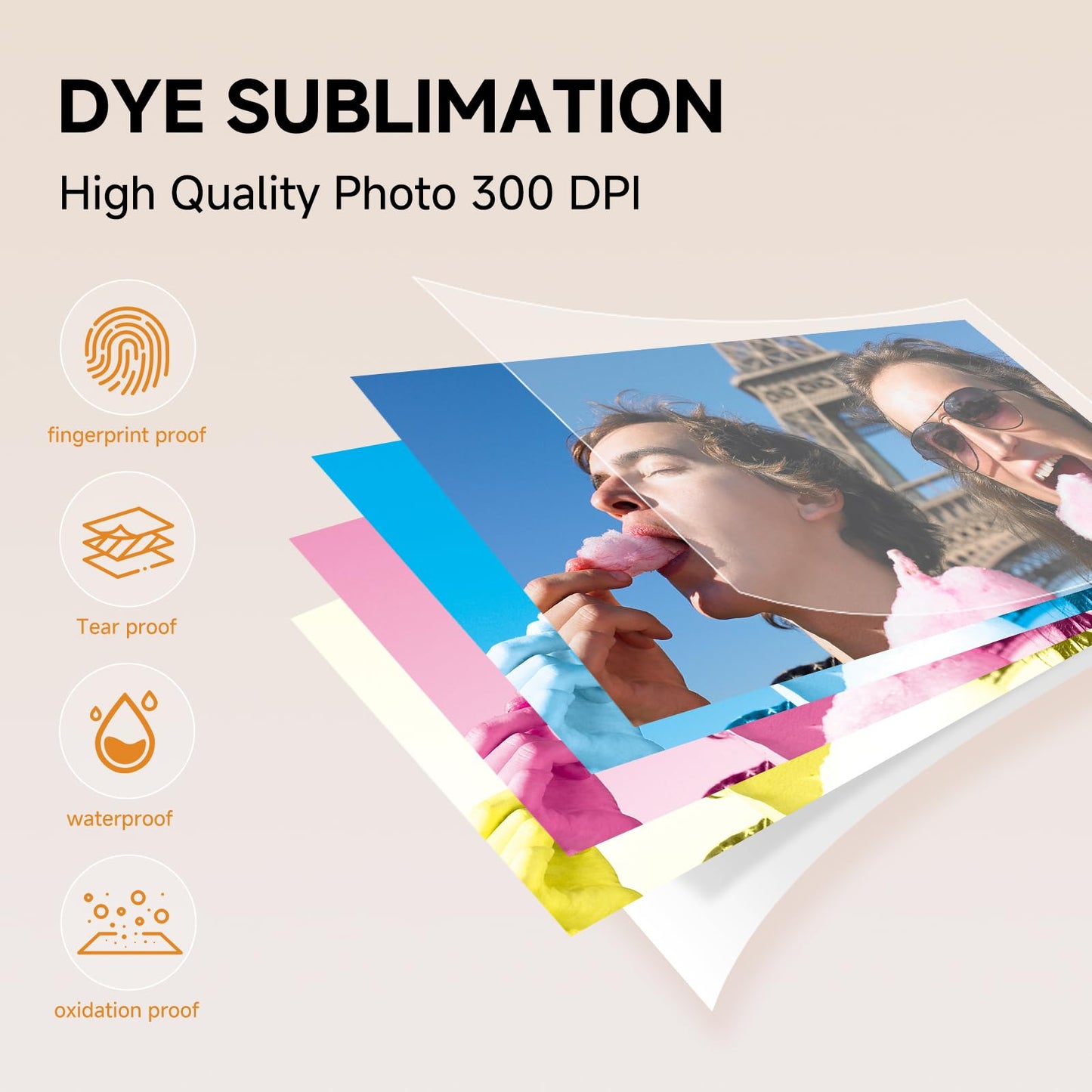 HPRT Photo Printer 4×6”, Wi-Fi Full-Color Instant Phone Phtoto Printer for iPhone, Android, Smartphone, Thermal Dye-Sublimation Impresora De Fotos for Home Use, + 108 Sheets Photo Paper & 2 Ribbon