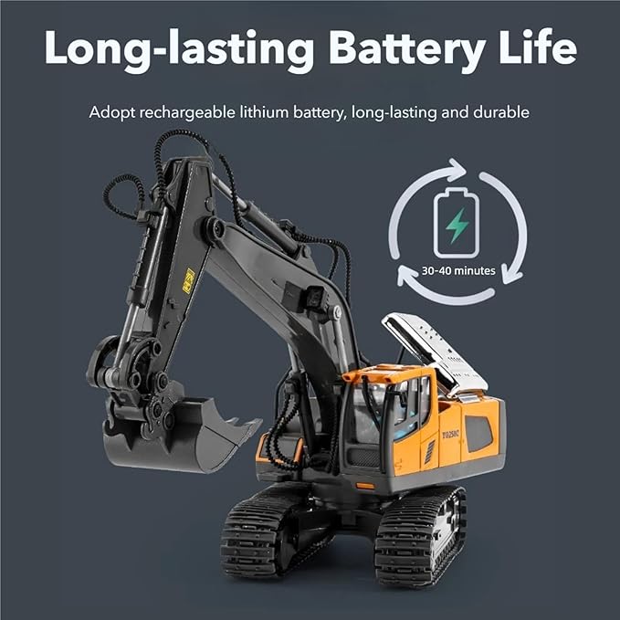 Mudsterz - Mudsterz Construction RC Set of 4 | 2.4GHz RC Construction Vehicles 360° Rotation Excavator Cool Lights Real Sounds Die-Cast Alloy Part | Command the Site Conquer the Dirt (A1+B1+C1+D1)