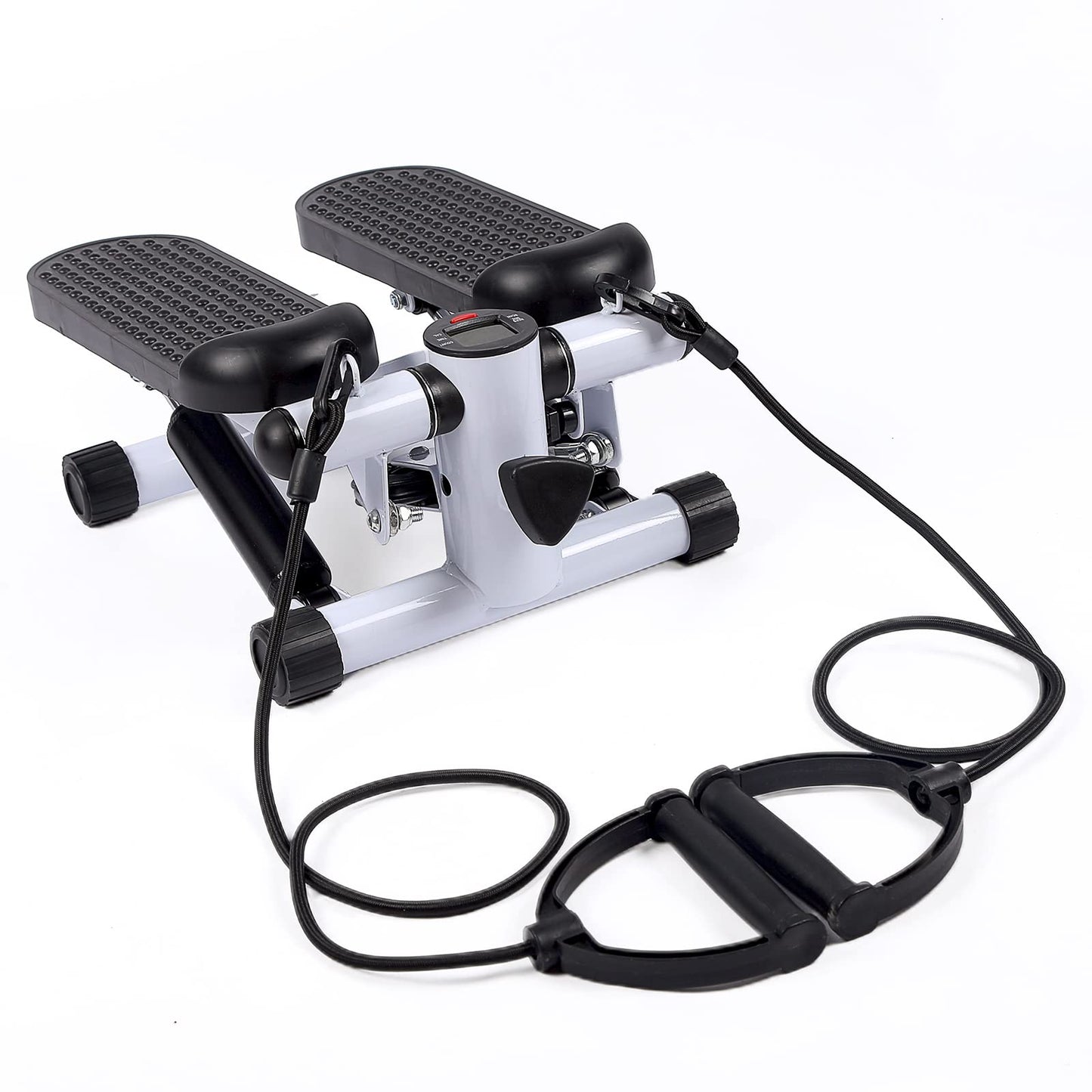 YSSOA Mini Stair Steppers, Steppers for Exercise at Home, Mini Stepper with Resistance Bands, Cardio Stepping Machine with LCD Monitor, Twist Workout Equipment for Full Body Exercise