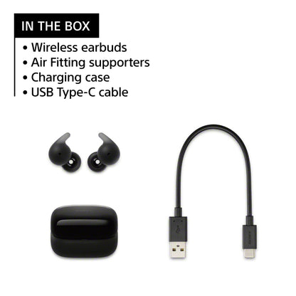 Sony LinkBuds Open Truly Wireless Earbud Headphones with an Open-Ring Design for Ambient Sounds and Newly Developed Air Fitting Supporters, Black