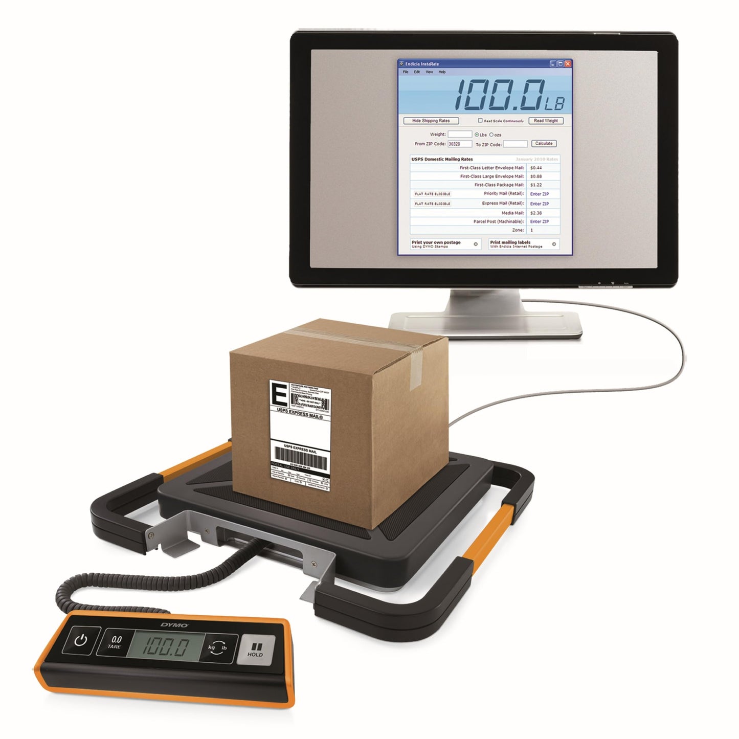 DYMO S400 Digital USB Shipping Scale, 400-Pound Capacity - Portable, Precise, Weigh Heavy and Bulky Packages