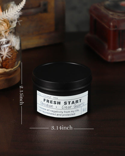Crystal Candles, Healing Magic Candles, Mind-Body Meditation, Gifts to Encourage Women, New Job Gifts.(Fresh Start)