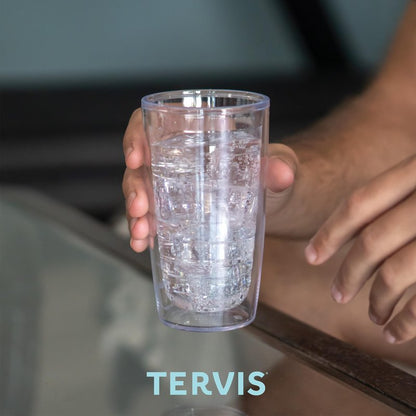Tervis Clear & Colorful Tabletop Made in USA Double Walled Insulated Tumbler Travel Cup Keeps Drinks Cold & Hot, 16oz, Blue Moon