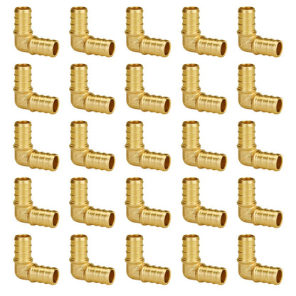 SUNGATOR Pex Fittings 1/2 Inch, 25-Pack 1/2" Pex 90 Degree Elbow, No Lead Brass, NSF, UPC Certified