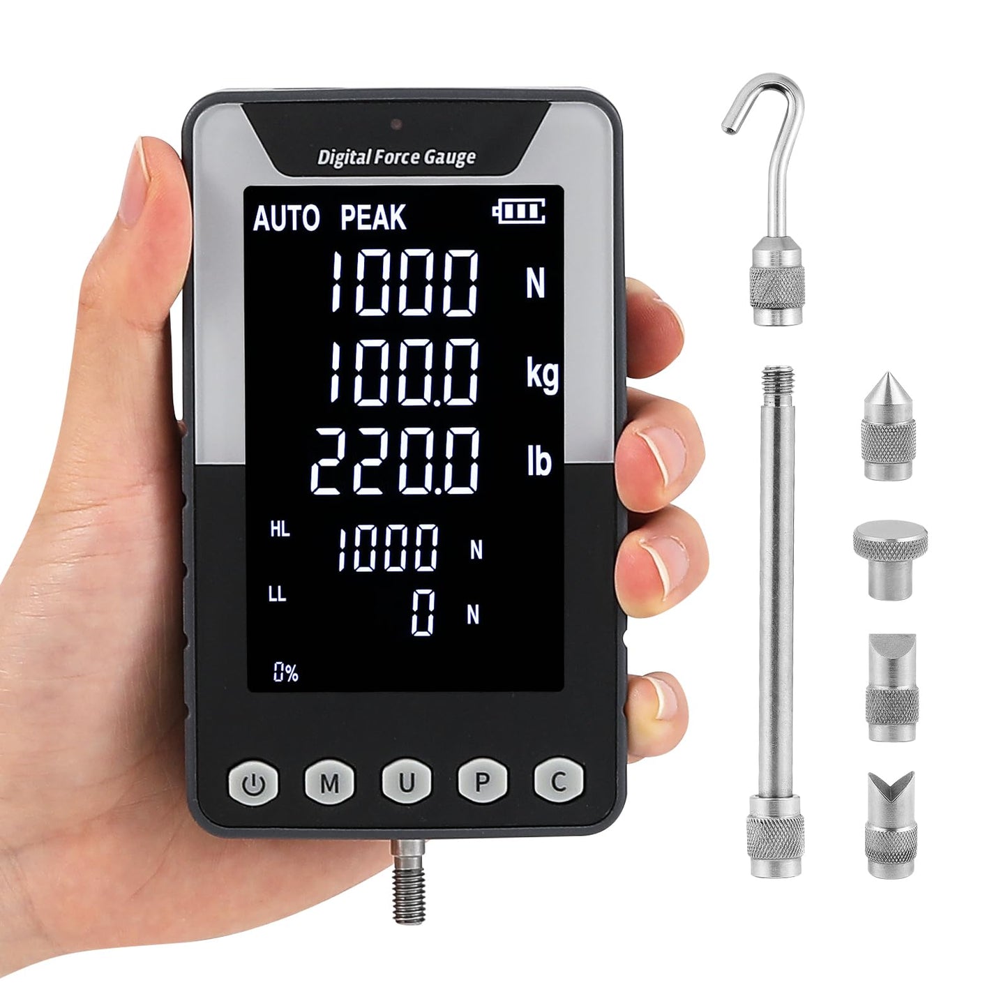 Mxmoonfree 1000N Digital Force Gauge Push Pull Meter with USB Output