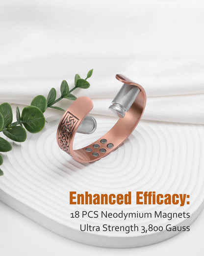 Jecanori Copper Bracelet for Men, 18X Strength Mens Magnetic Copper Bracelets with 3,800 Gauss Magnets