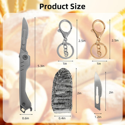Muomdid 2-Piece Folding Bread Lame Set with 20 Sharp Carbon Steel Blades, Sturdy Box & Protective Accessories - Perfect for Sourdough Scoring & Artisan Bread Baking (Silver & Gold)