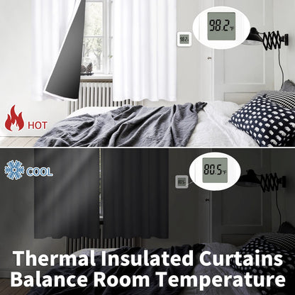 BGment White Blackout Curtains 63 Inch Long - Black Out Curtains for Bedroom Thermal Insulated Grommet Total Room Darkening Window Drapes for Summer Heat Blocking, 2 Panels, 42 x 63 Inch