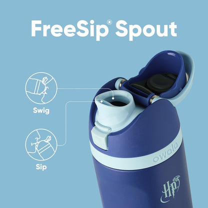 Owala Harry Potter FreeSip Insulated Stainless Steel Water Bottle with Straw, BPA-Free Sports Water Bottle, Great for Travel, 24 Oz, Ravenclaw