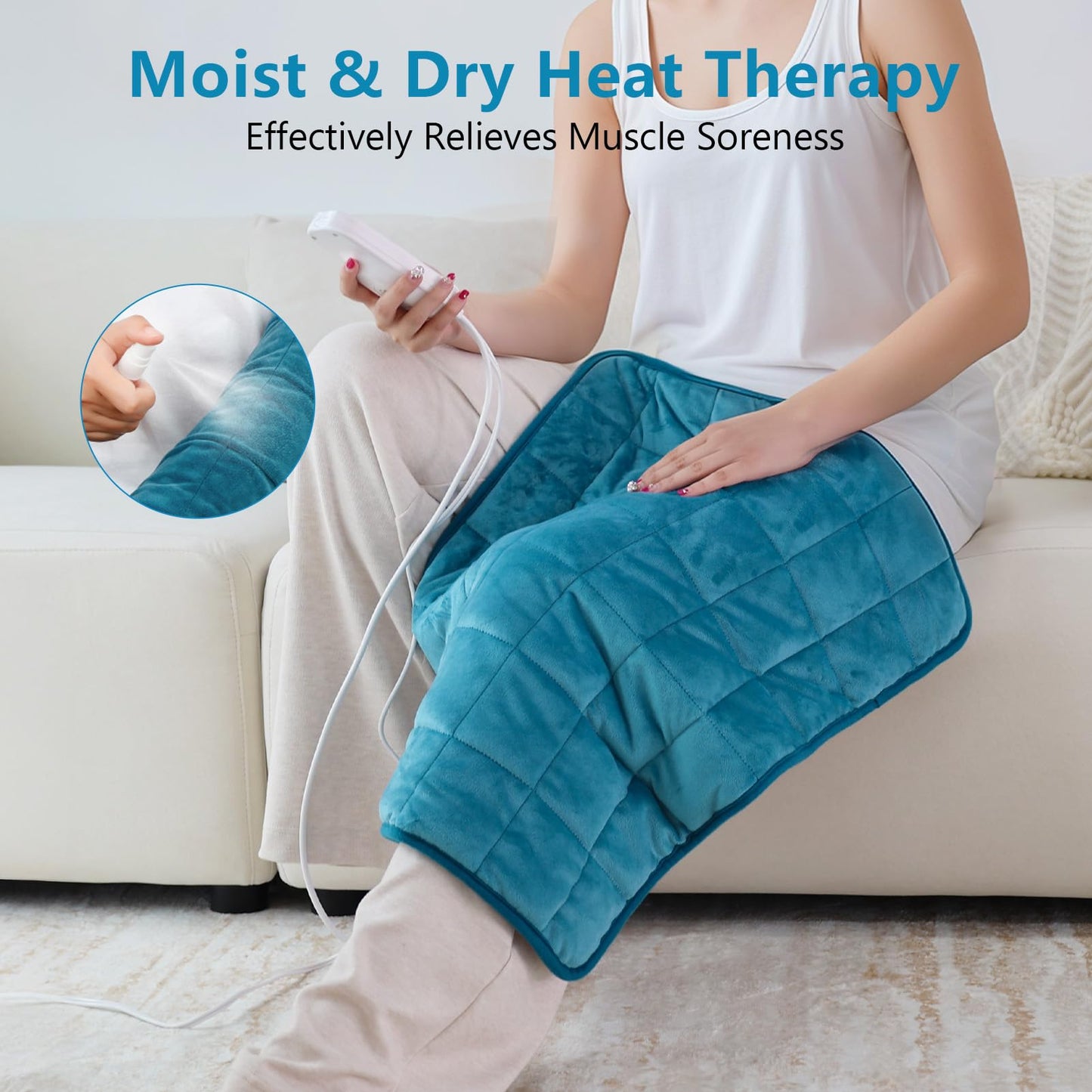 Comfytemp Weighted Heating Pad for Back & Period Cramps, FSA Eligible, Birthday Gifts for Mom Dad Women Men, 2.2lb HSA Electric Heat Pad for Neck Shoulder Pain Relief, 2H Auto-Off Heated Pad, 12x24
