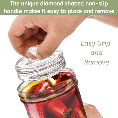 YOUEON 9 Pack Fermentation Glass Weights with Easy Grip Handles for Wide Mouth Mason Jars, Pickling Jars, Glass Fermentation Weights for Fermenting Kit, Sauerkraut, Kimchi and More