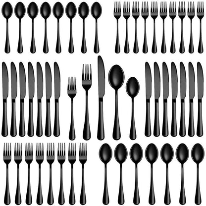 20 Pcs Black Silverware Set, Stainless Steel Flatware Set Service for 4, Mirror Polished Cutlery Utensil Set, Durable Home Kitchen Eating Tableware Set, Include Fork Knife Spoon Set, Dishwasher Safe