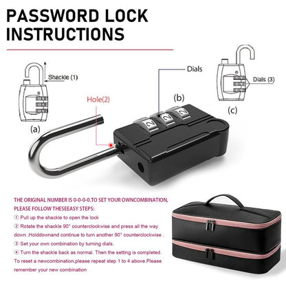Turesmith Sex Toy Storage Bag with 2 Password Locks 4 Sex Toy Bags (Black) - Foldabl Lockable Adult Toy Organizer for Discreet Storage Privacy Protection