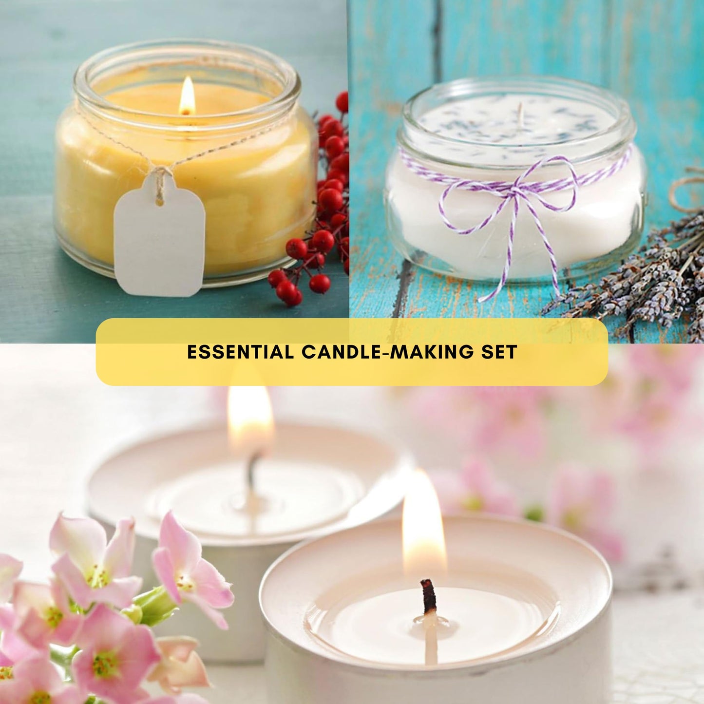 Candle Wicks for Candle Making - 100 Pieces - Coated with Natural Soy Wax, Low Smoke - Cotton Threads Woven with Paper - Contains No Lead, Zinc or Other Metals - Ready to Use
