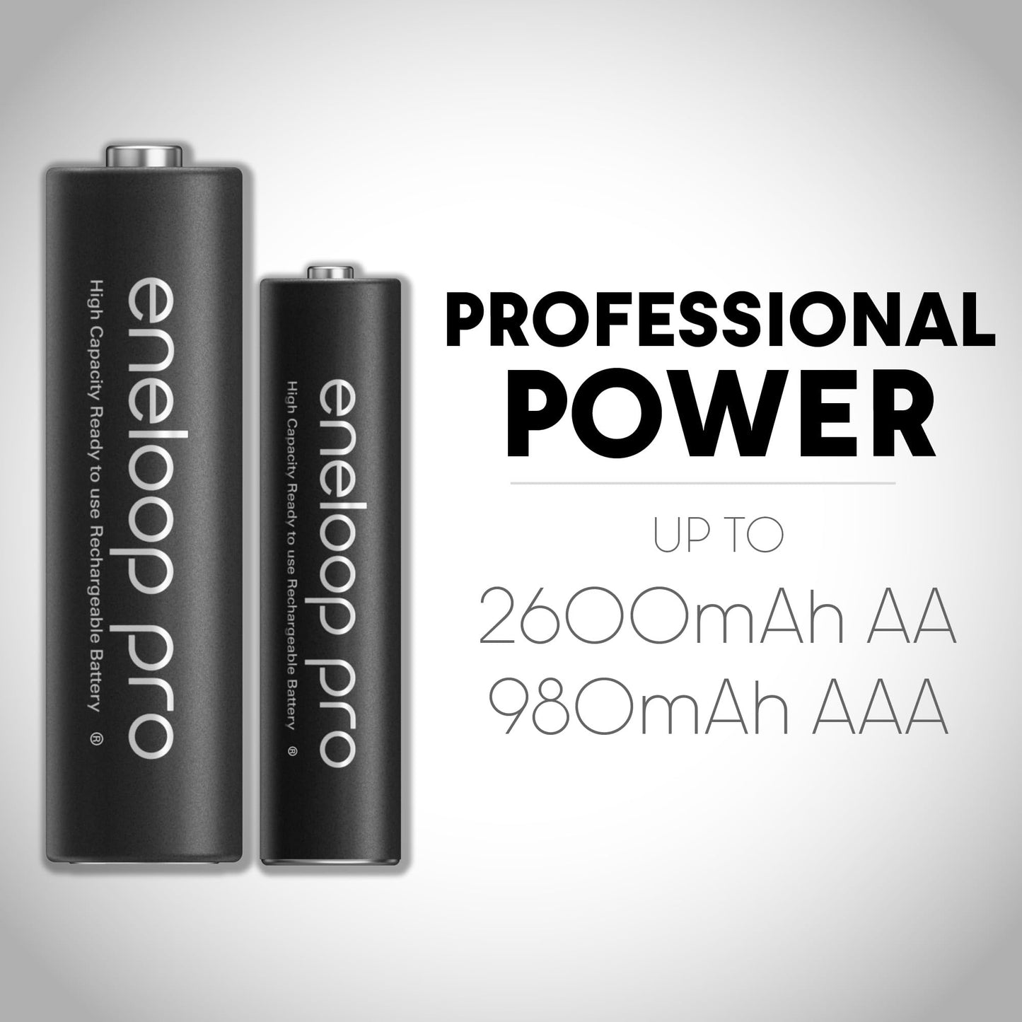 Panasonic BK-4HCCA4BA eneloop Pro AAA High Capacity Ni-MH Pre-Charged Rechargeable Batteries, 4 Pack