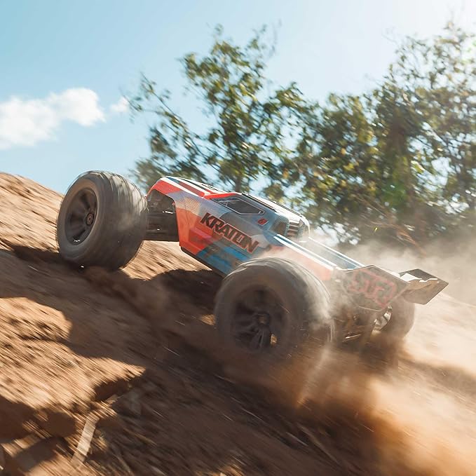 ARRMA RC Truck 1/8 KRATON 4X4 6S BLX BRUSHLESS V6 Speed Truck RTR (Lipo Battery and Charger Not Included) (Blue/Orange) ARA8608V6T1