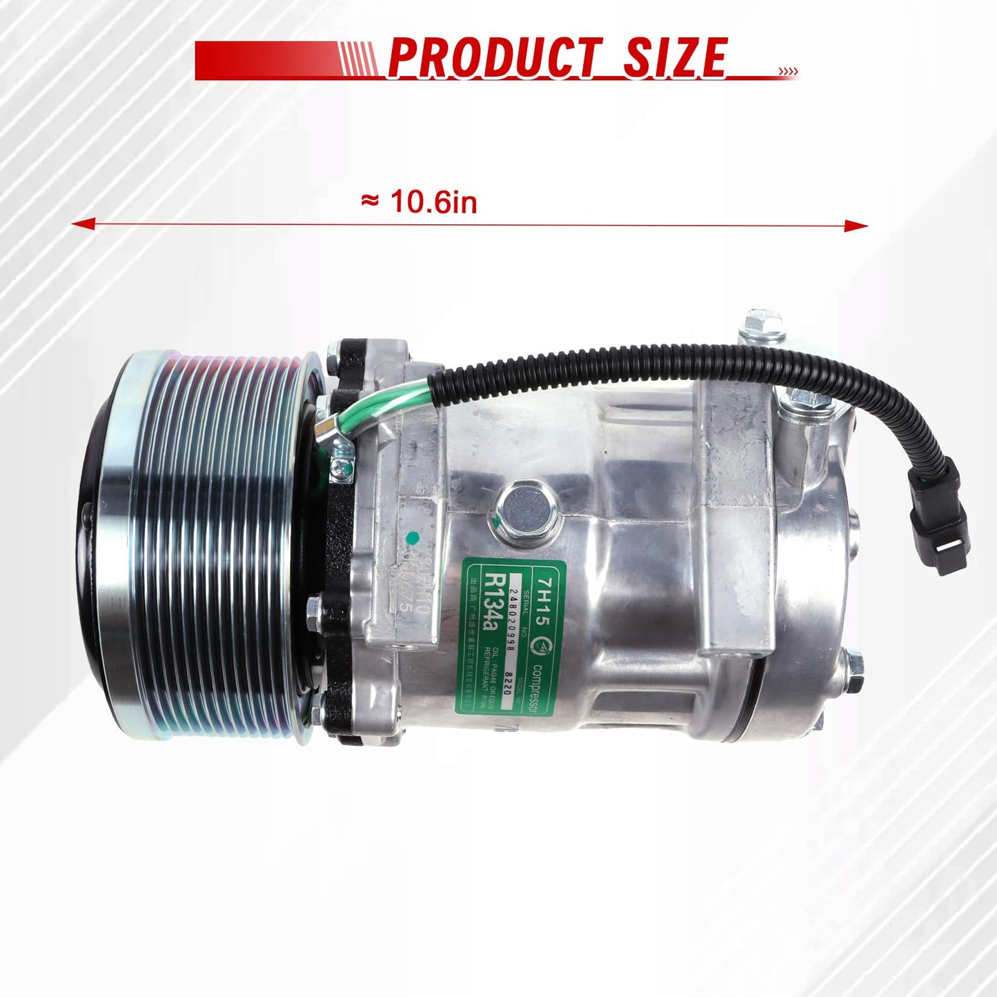 Worldthump AC Compressor, E320D2 372-9295 3729295 Air Conditioning Compressor Replacement for Caterpillar Excavator 320E 320D 329E 324E 320D2 323D2 329E 323F 330F